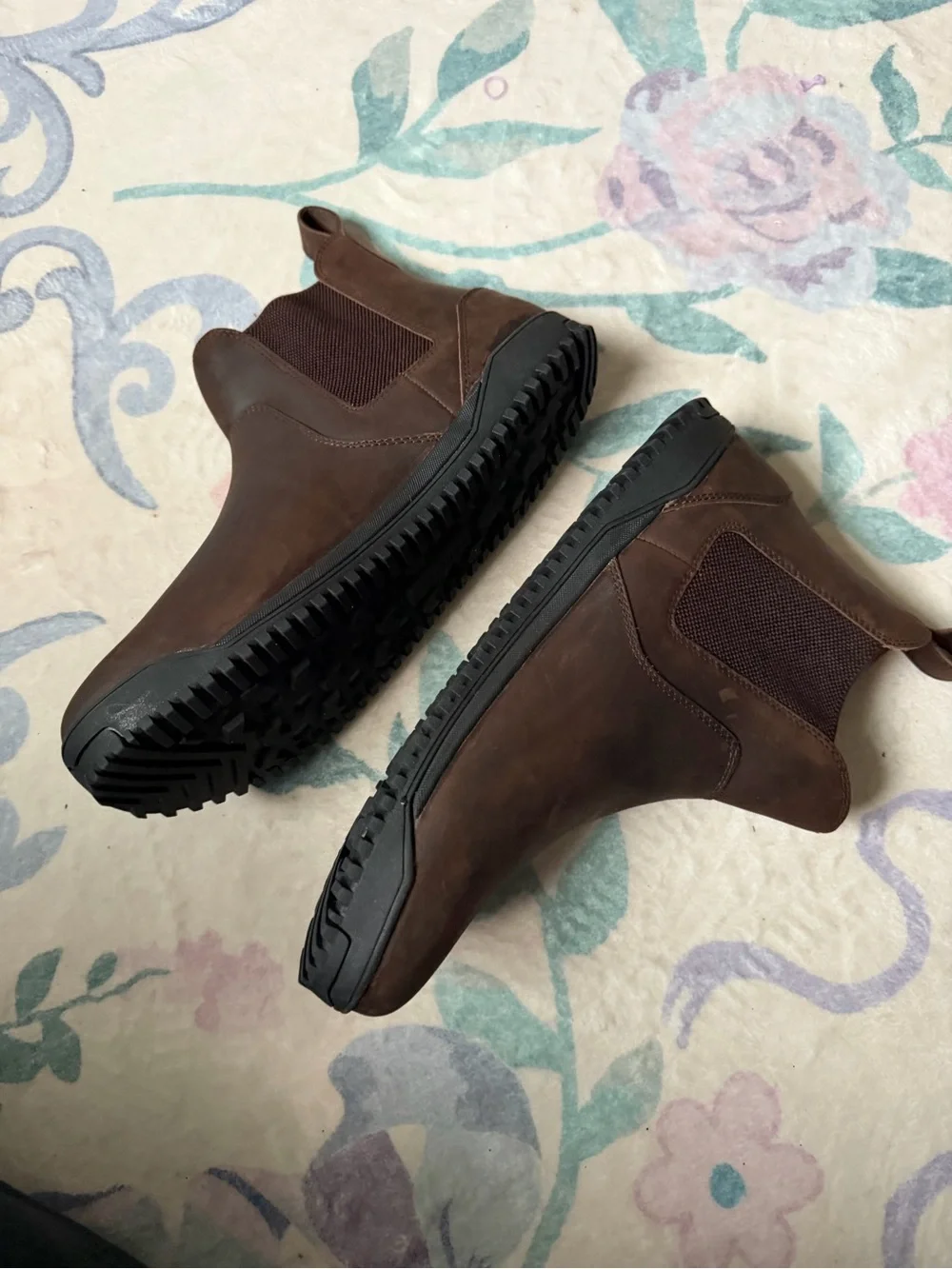 Men's Brown Leather Slip-On Chelsea Work Boots